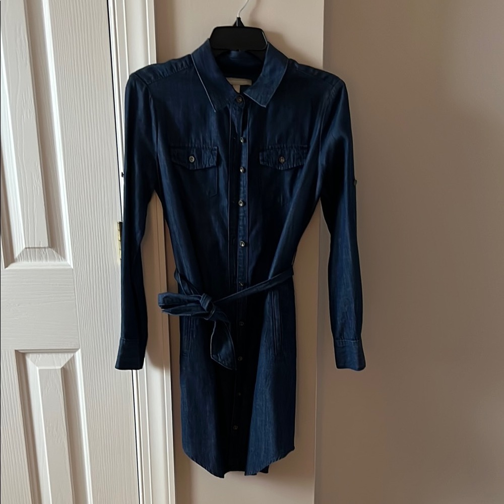 Banana Republic, Size 0P, Soft Denim Button-Up Shirt Dress
